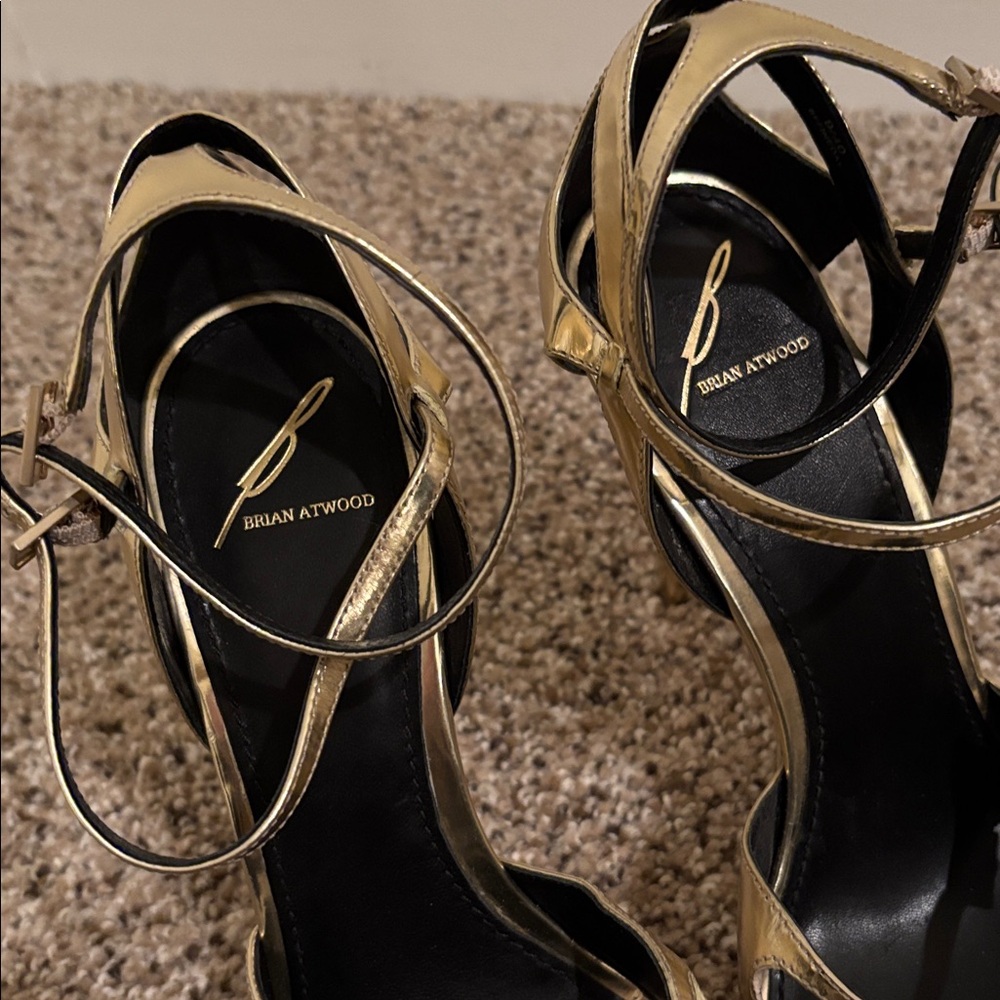 Brian Atwood Gold Heels size 9 - Picture 3 of 9